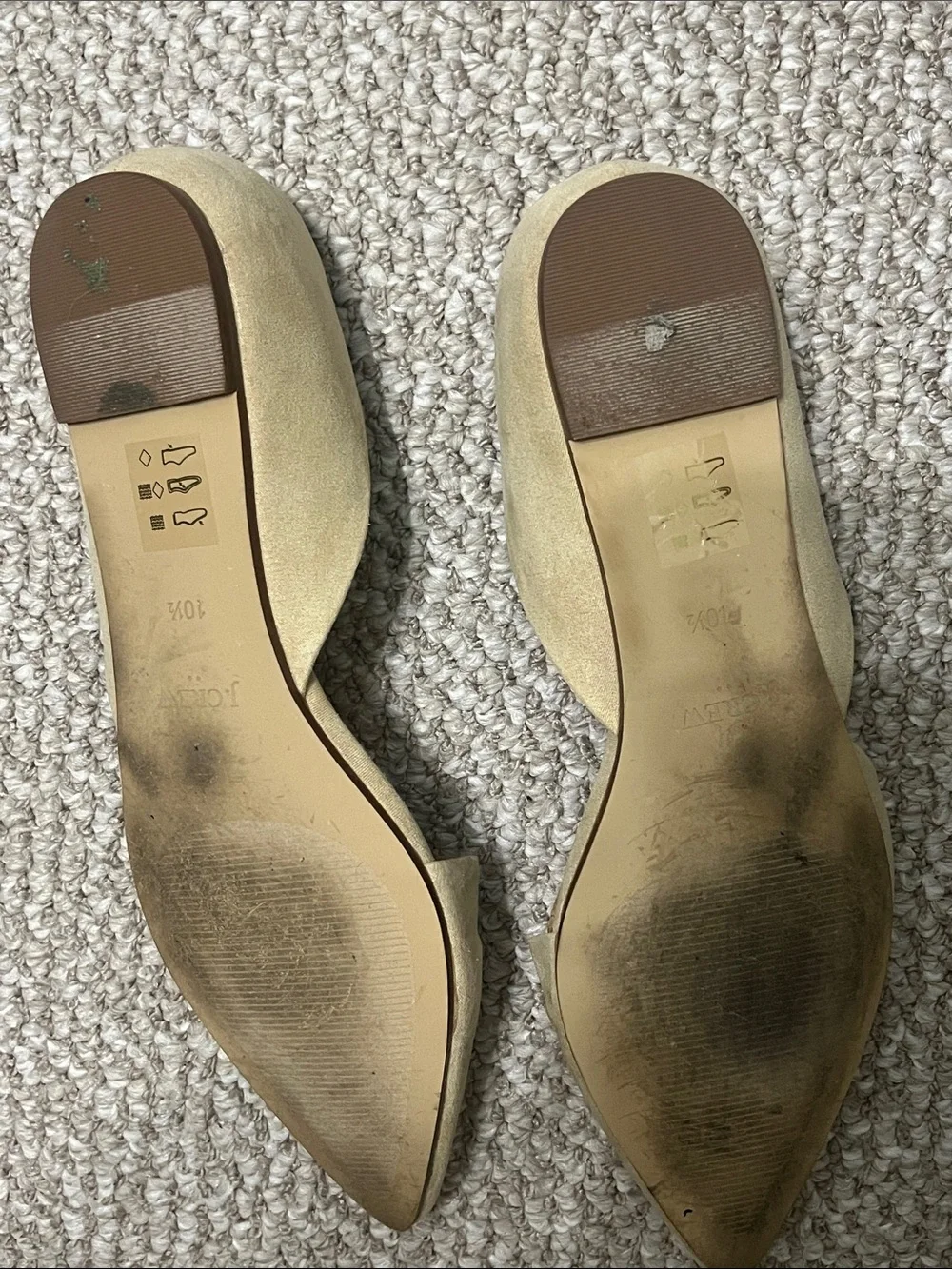 J. Crew Beige Pointed D'Orsay Suede Flats